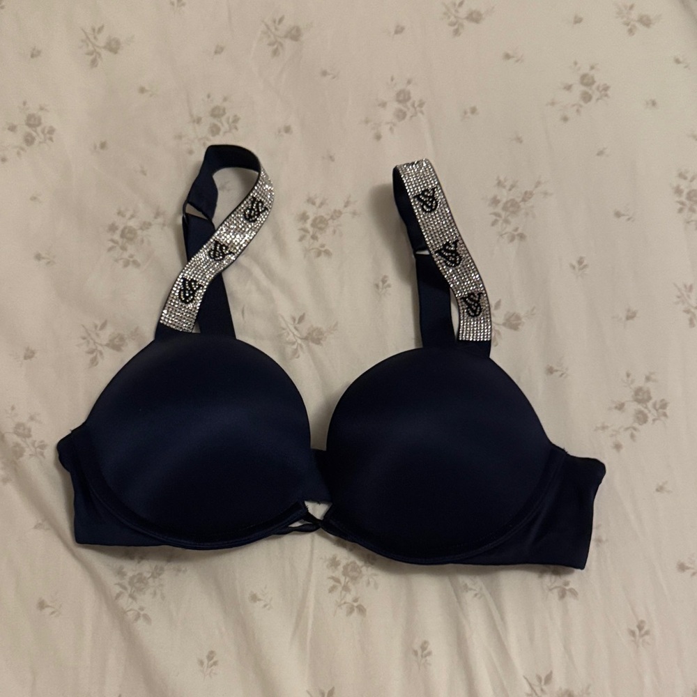 Victoria's Secret Midnight Blue Bra with Sparkling Straps
